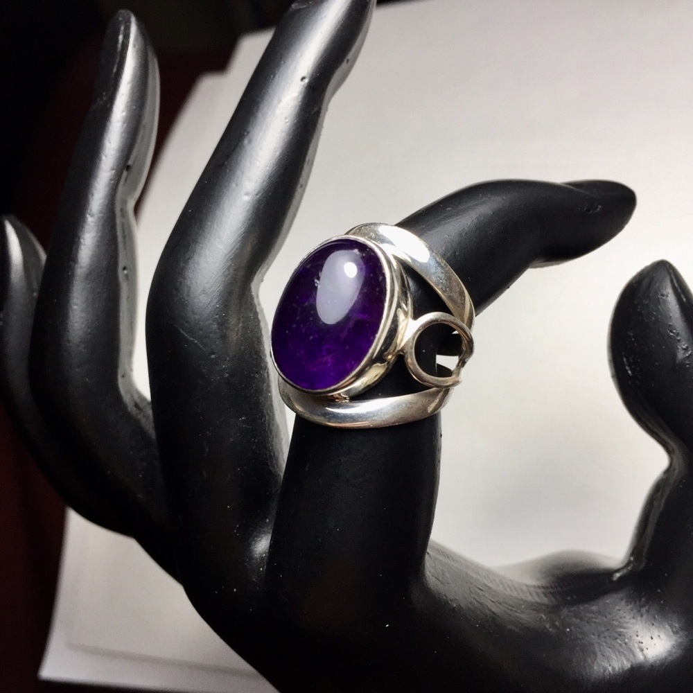 Amethyst and Silver Ring